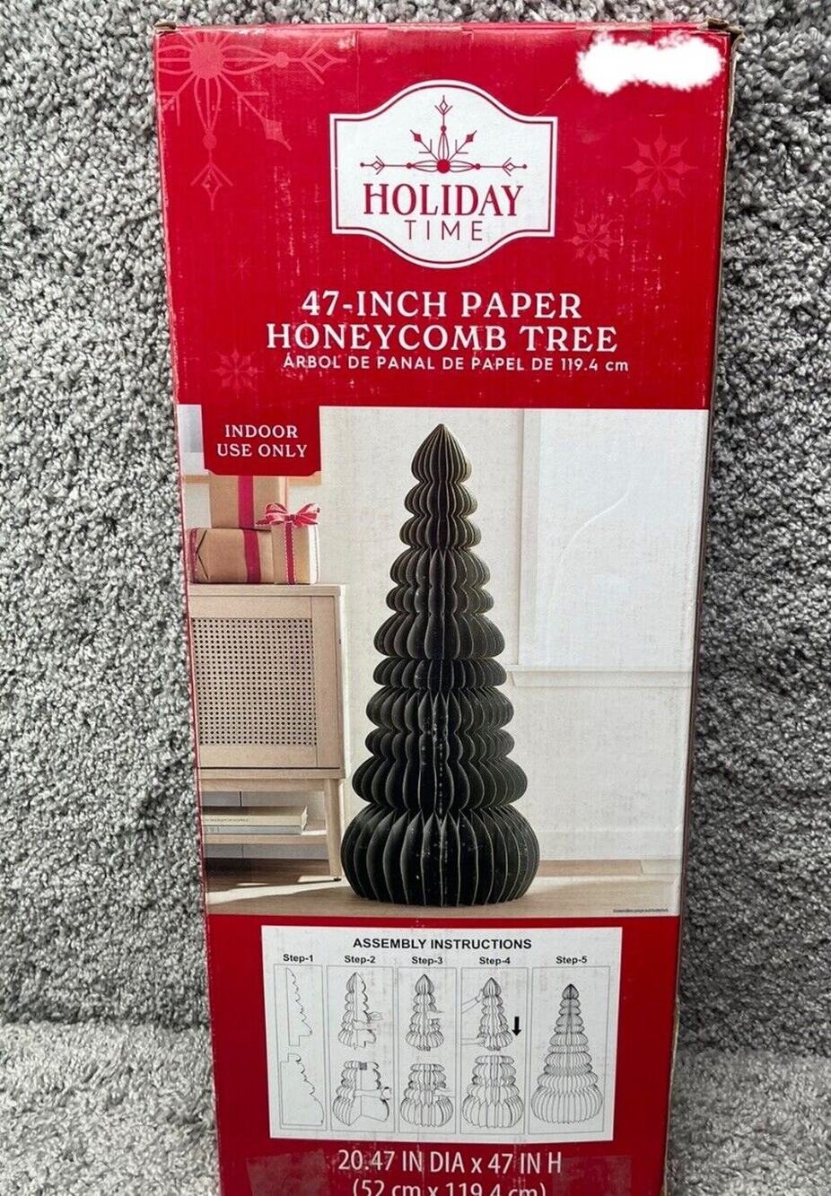 Viral Honeycomb Holiday Time 47IN Tall Green Paper Christmas Floor Tree New